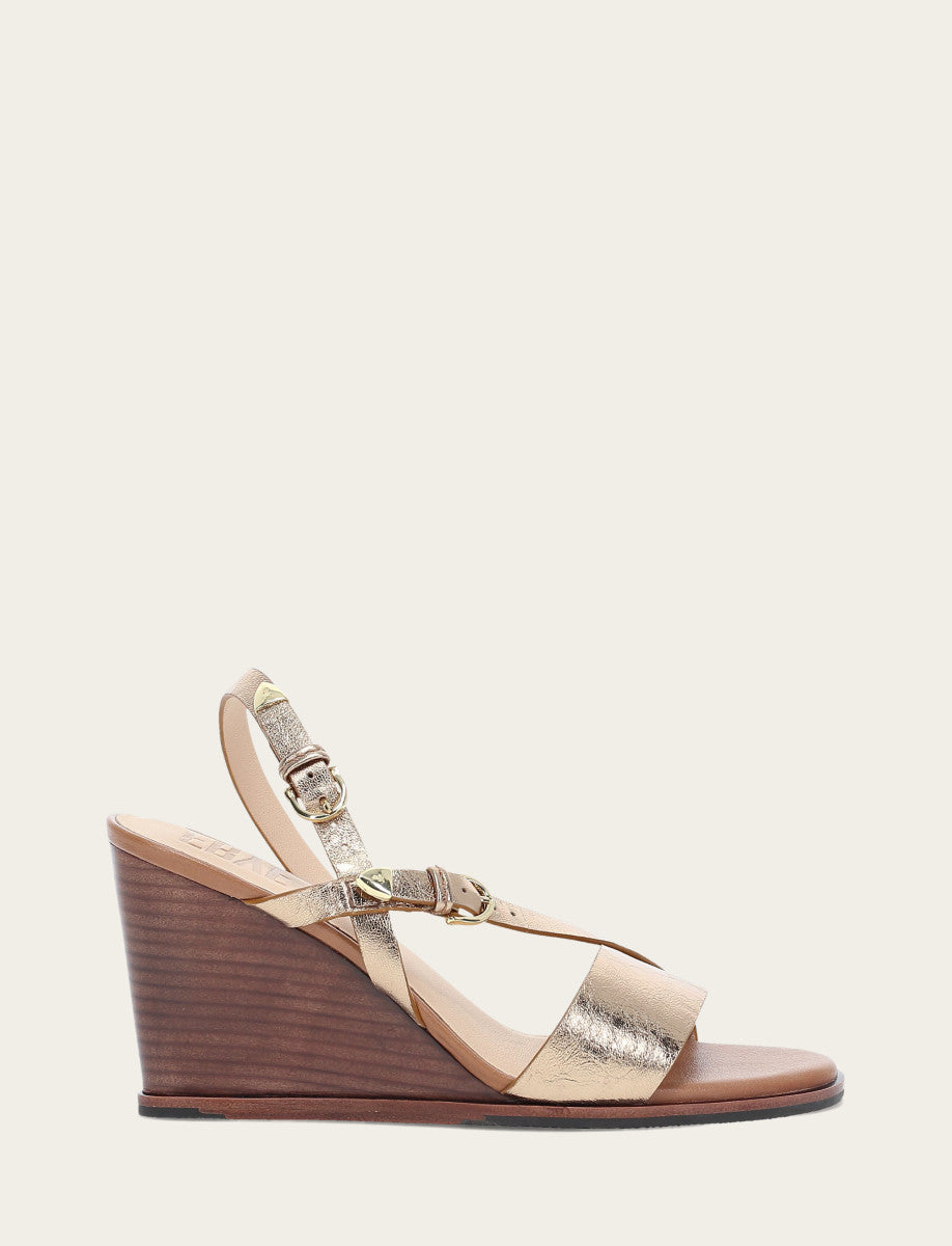 Frye Quality | Women's Dark Gold Rachel Buckle Sandals