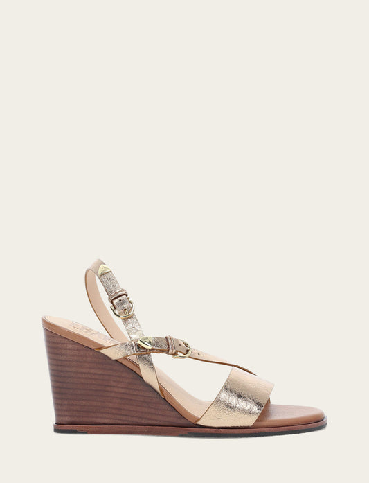 Frye Quality | Women's Dark Gold Rachel Buckle Sandals