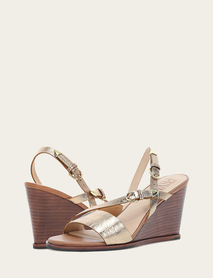 Frye Quality | Women's Dark Gold Rachel Buckle Sandals