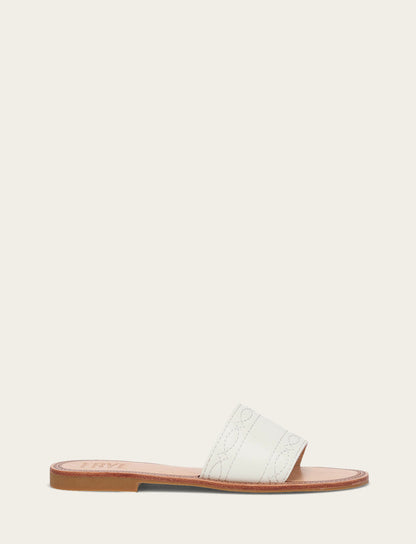 Frye Latest | Women's White Ava Woodstock Slide Sandals