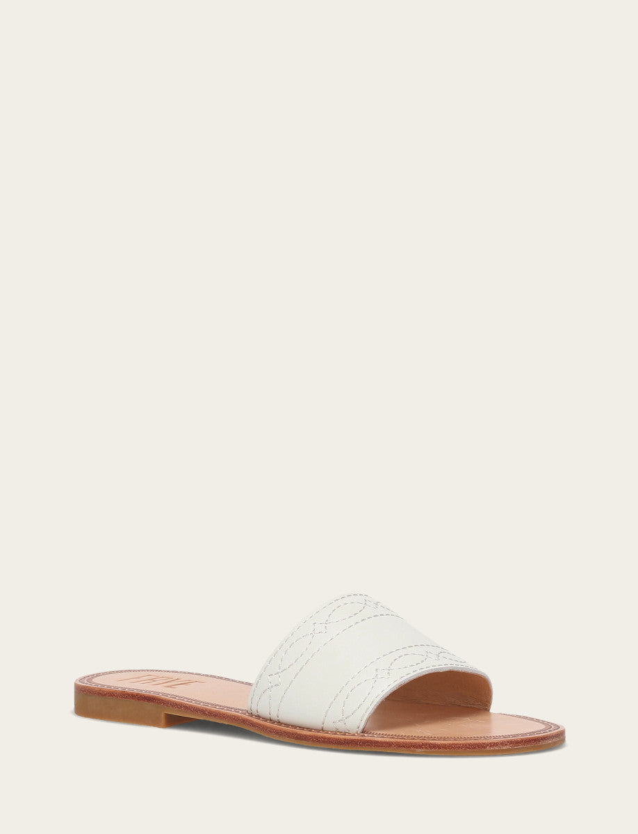 Frye Latest | Women's White Ava Woodstock Slide Sandals