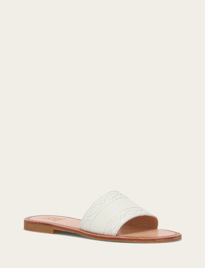 Frye Latest | Women's White Ava Woodstock Slide Sandals
