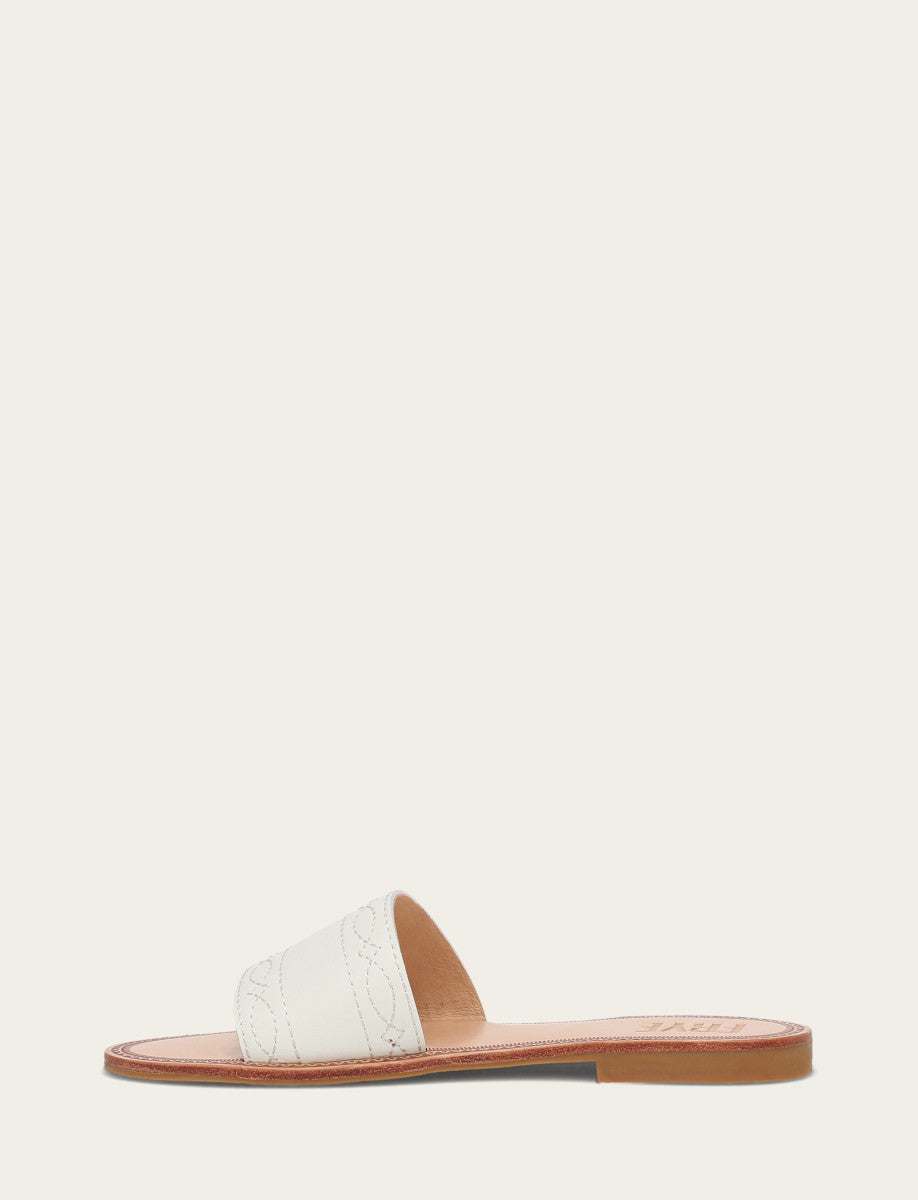 Frye Latest | Women's White Ava Woodstock Slide Sandals