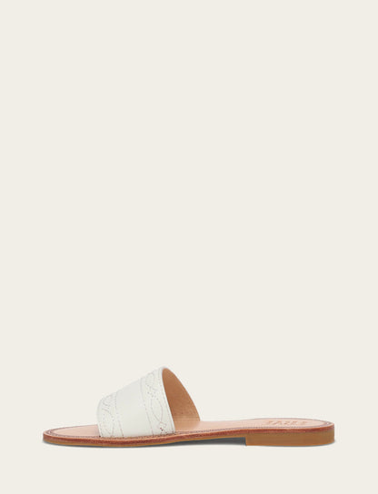 Frye Latest | Women's White Ava Woodstock Slide Sandals
