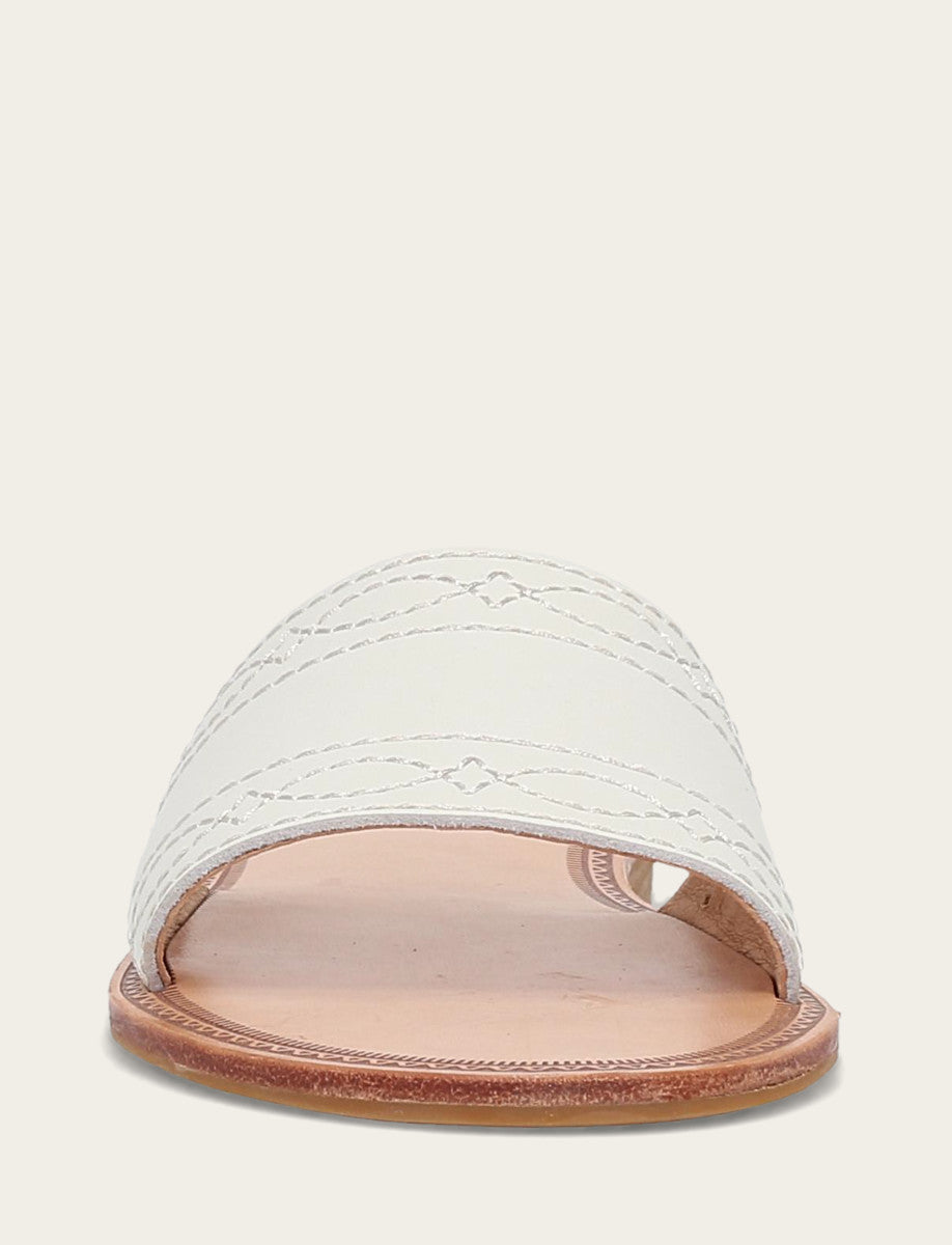 Frye Latest | Women's White Ava Woodstock Slide Sandals