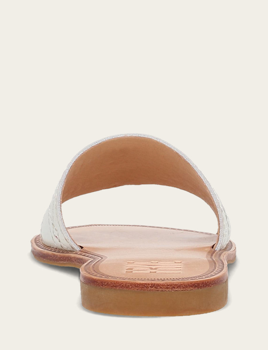 Frye Latest | Women's White Ava Woodstock Slide Sandals