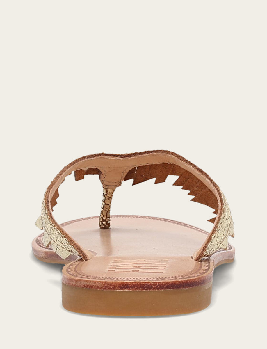 Frye Exclusive | Women's Gold Mirror Ava Fringe Sandals