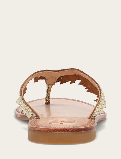 Frye Exclusive | Women's Gold Mirror Ava Fringe Sandals