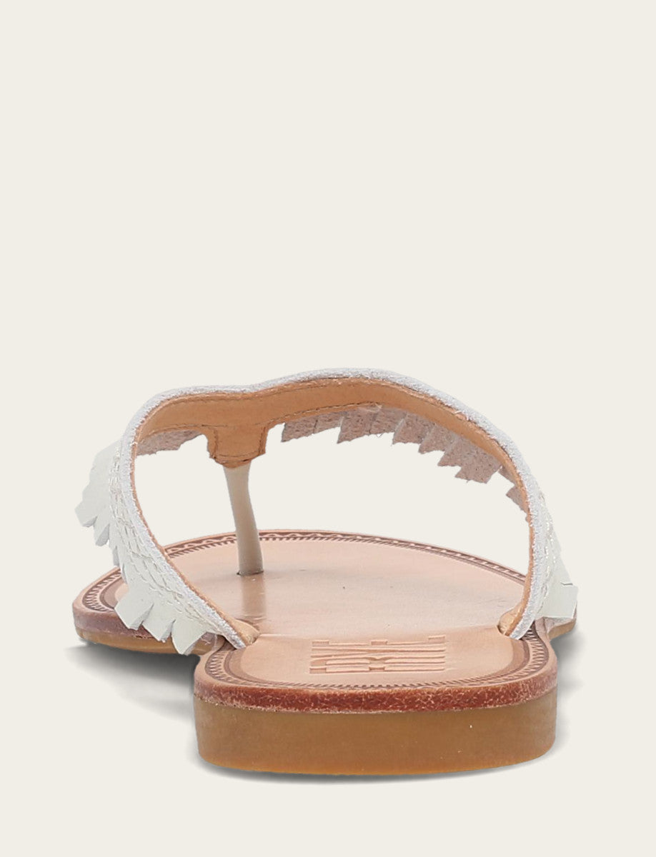 Frye Featured | Women's White Ava Fringe Sandals