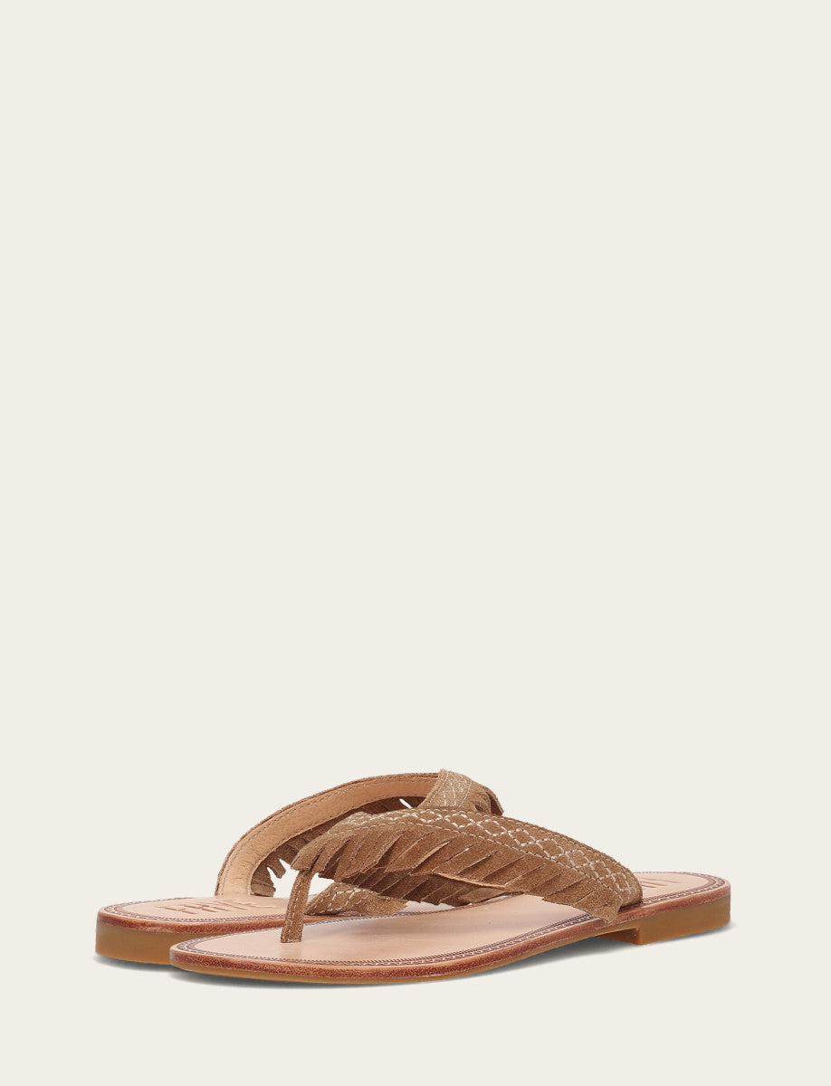 Frye Signature | Women's Almond Ava Fringe Sandals