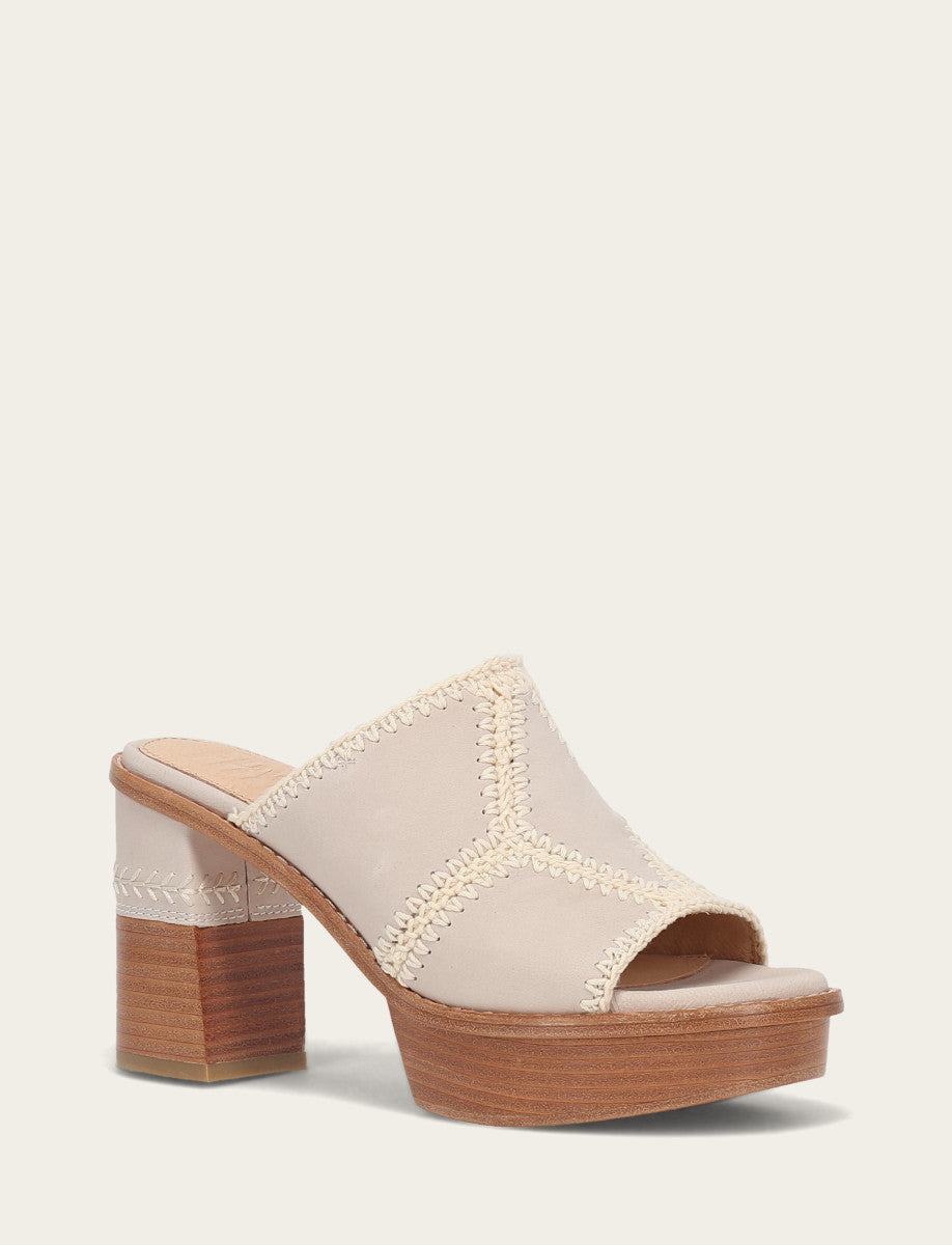 Frye New | Women's Ivory Pipa Crochet Platform Sandals