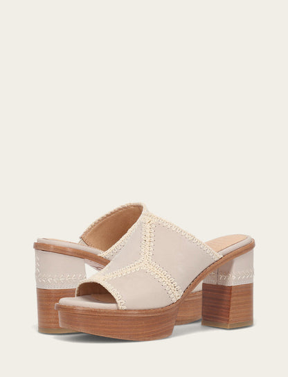 Frye New | Women's Ivory Pipa Crochet Platform Sandals