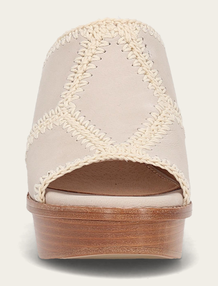 Frye New | Women's Ivory Pipa Crochet Platform Sandals
