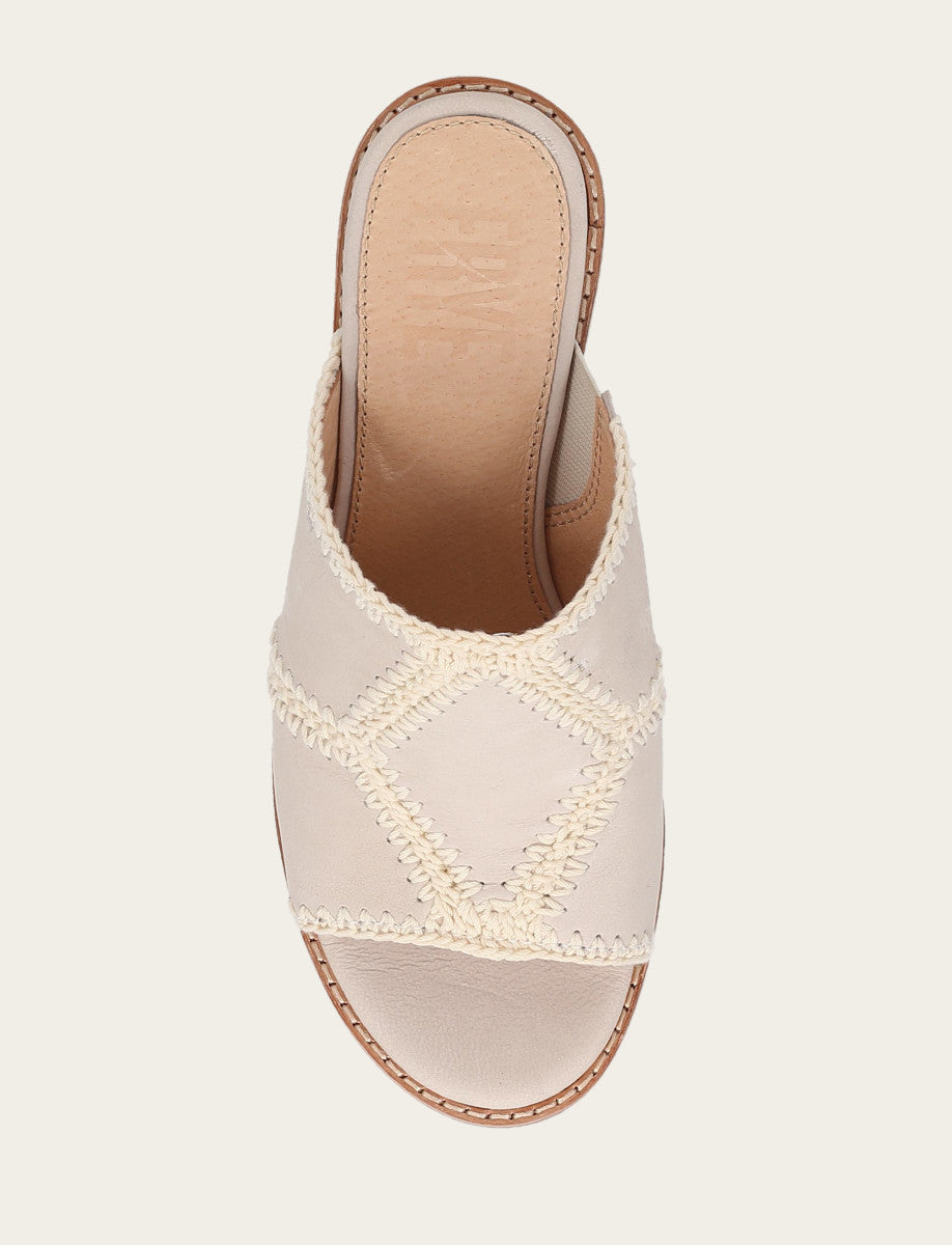 Frye New | Women's Ivory Pipa Crochet Platform Sandals