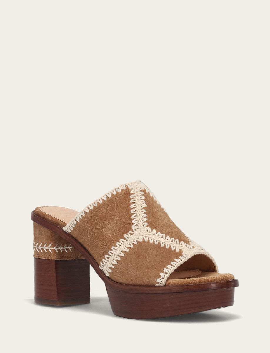 Frye Smart Buy | Women's Almond Pipa Crochet Platform Sandals