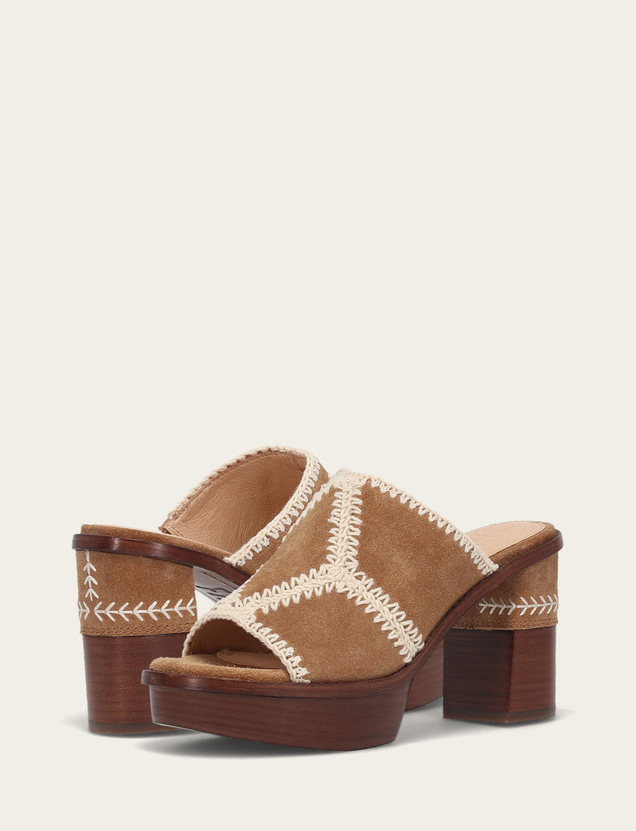 Frye Smart Buy | Women's Almond Pipa Crochet Platform Sandals