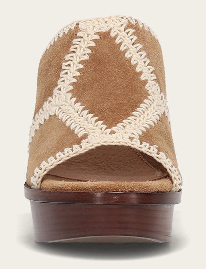 Frye Smart Buy | Women's Almond Pipa Crochet Platform Sandals