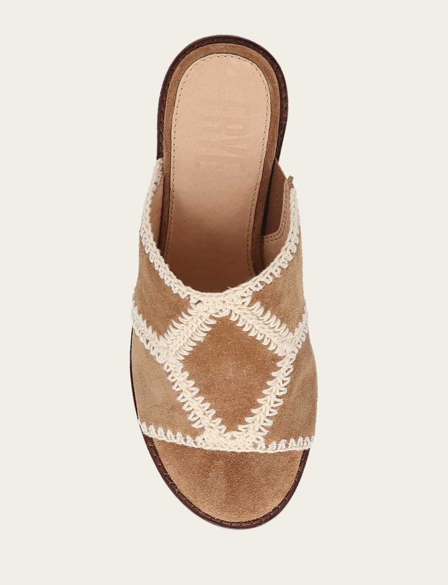 Frye Smart Buy | Women's Almond Pipa Crochet Platform Sandals