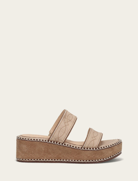 Frye Recommended | Women's Almond Joy Woodstock 2 Band Platform Slide Sandals