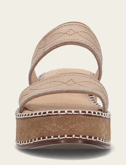 Frye Recommended | Women's Almond Joy Woodstock 2 Band Platform Slide Sandals