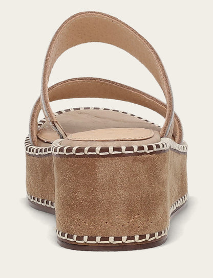 Frye Recommended | Women's Almond Joy Woodstock 2 Band Platform Slide Sandals
