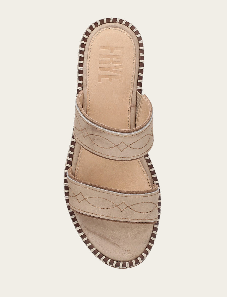 Frye Recommended | Women's Almond Joy Woodstock 2 Band Platform Slide Sandals