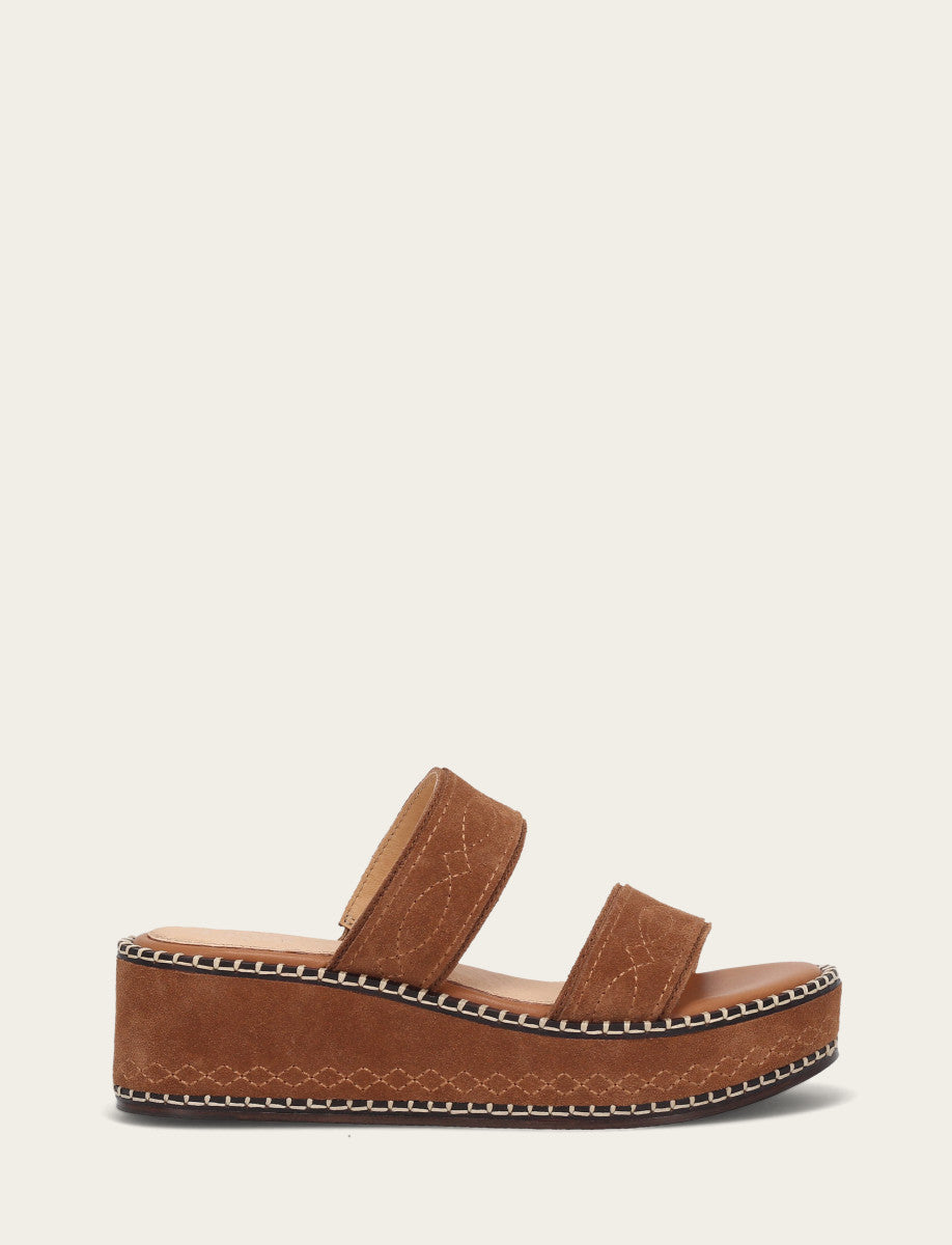 Frye Deals | Women's Bark Joy Woodstock 2 Band Platform Slide Sandals