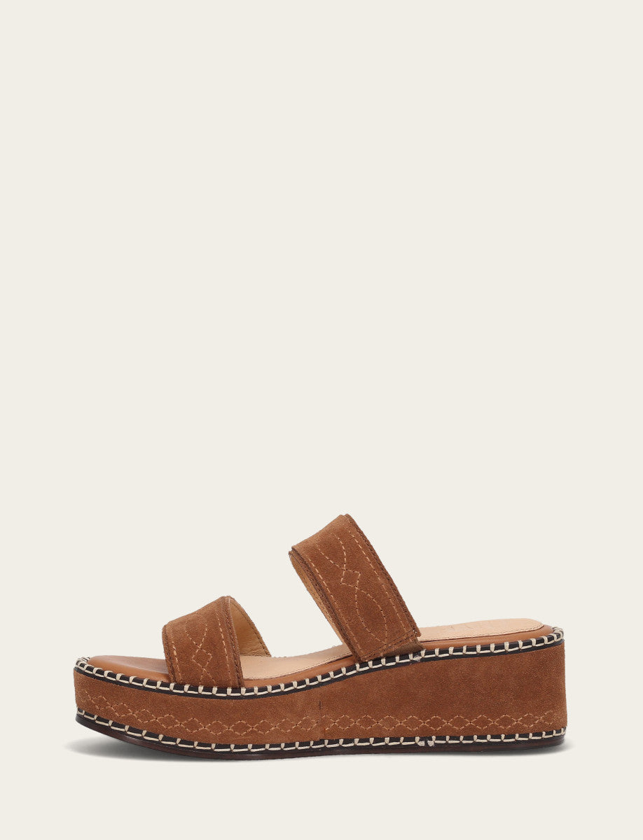 Frye Deals | Women's Bark Joy Woodstock 2 Band Platform Slide Sandals
