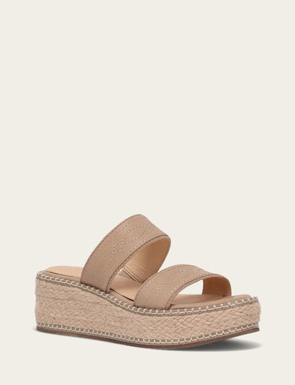 Frye Trending | Women's Clay Joy Woodstock 2 Band Platform Slide Sandals