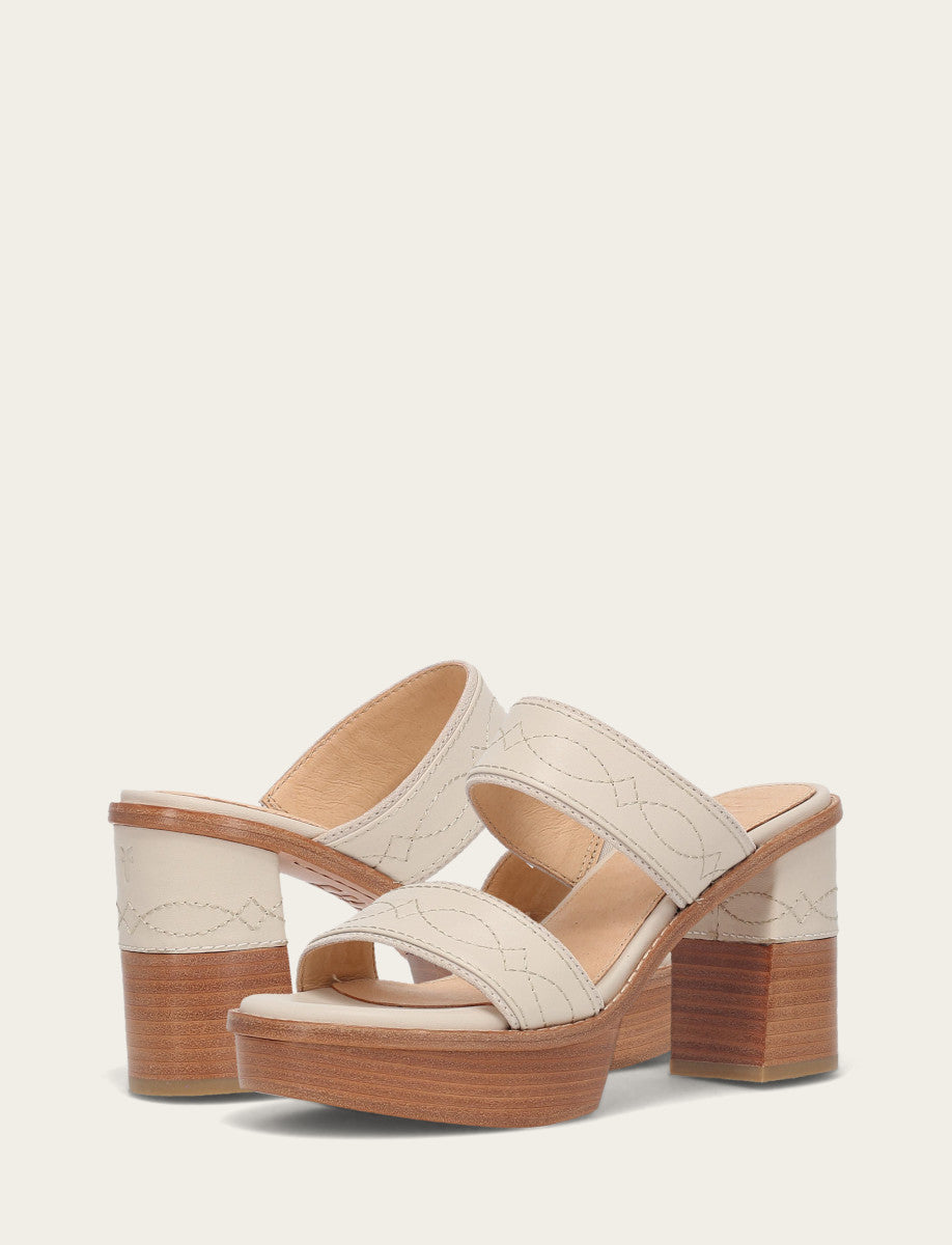 Frye Recommended | Women's Ivory Pipa Woodstock 2 Band Platform Sandals