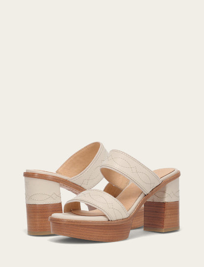 Frye Recommended | Women's Ivory Pipa Woodstock 2 Band Platform Sandals