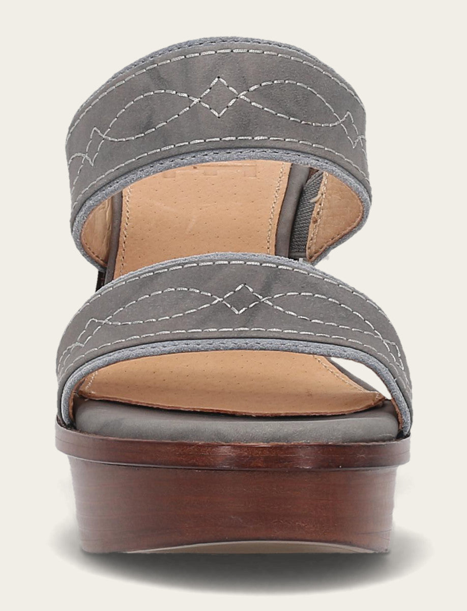 Frye Essential | Women's Grey Sky Pipa Woodstock 2 Band Platform Sandals