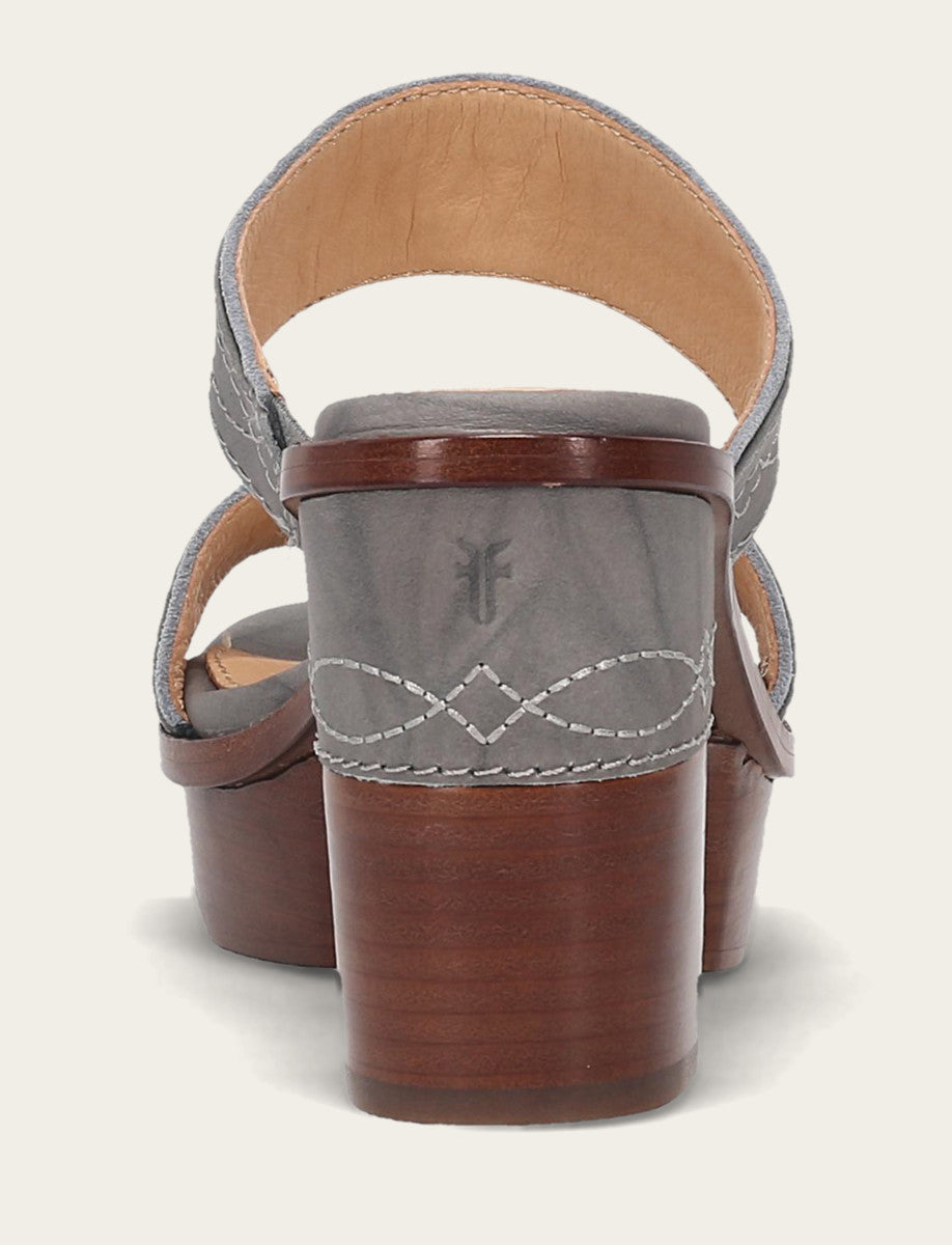 Frye Essential | Women's Grey Sky Pipa Woodstock 2 Band Platform Sandals