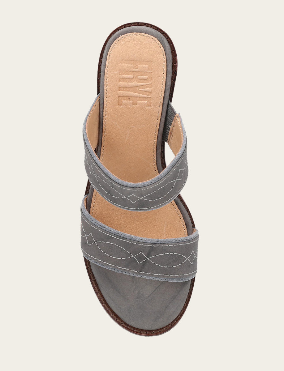 Frye Essential | Women's Grey Sky Pipa Woodstock 2 Band Platform Sandals