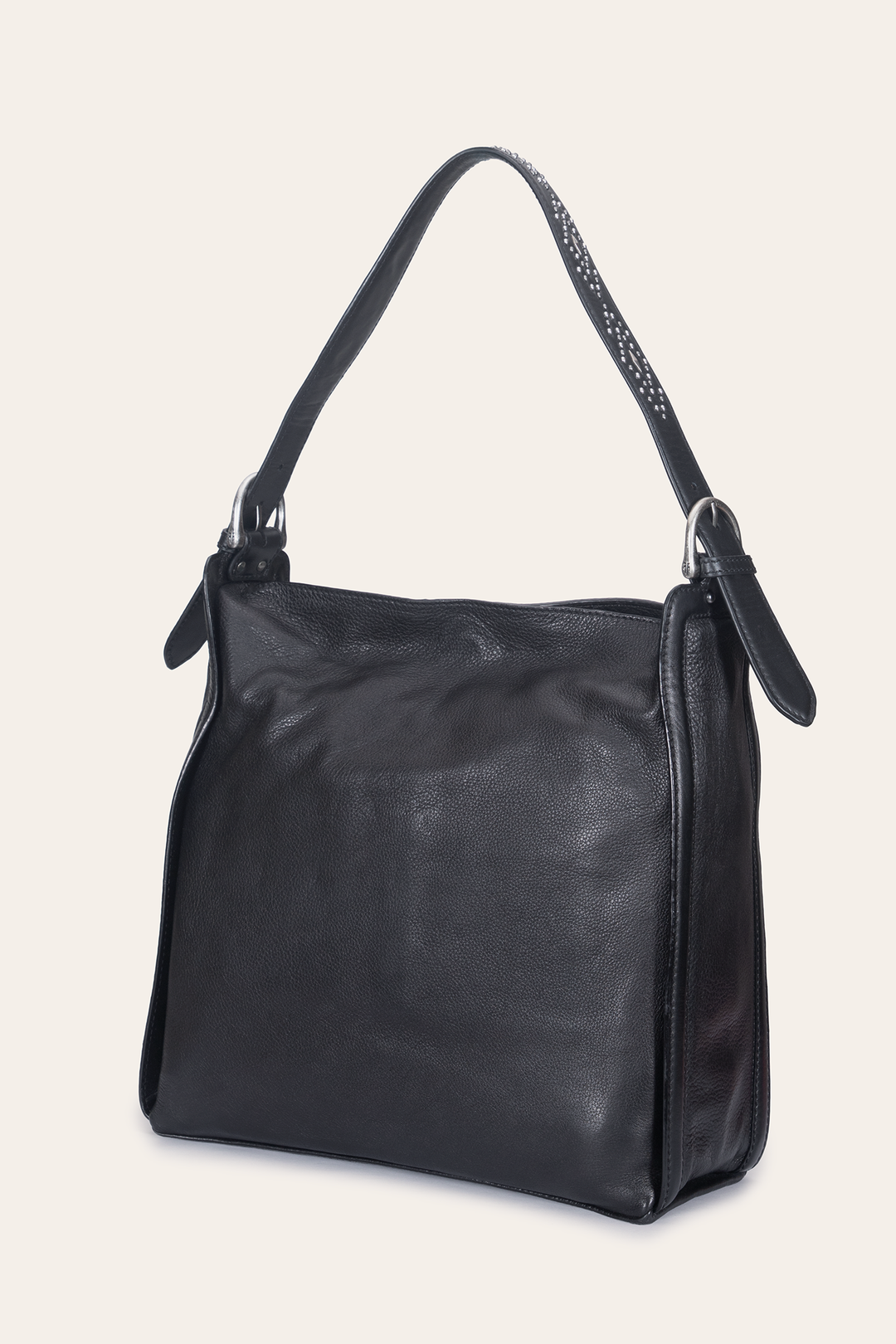 Frye Premium | Women's Black Carla Studded Hobo Handbag