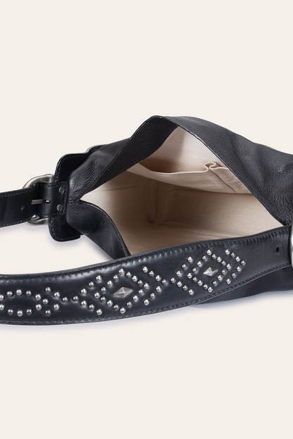 Frye Premium | Women's Black Carla Studded Hobo Handbag