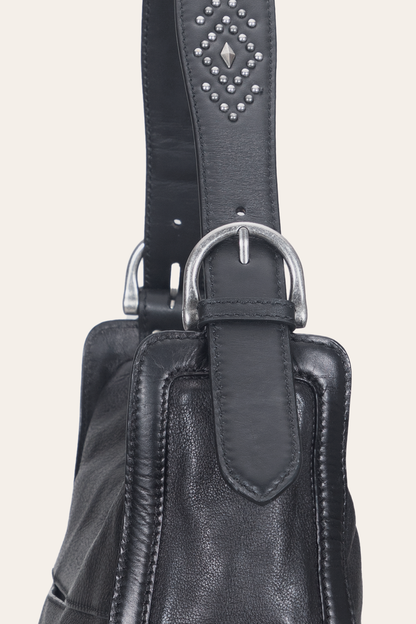 Frye Premium | Women's Black Carla Studded Hobo Handbag