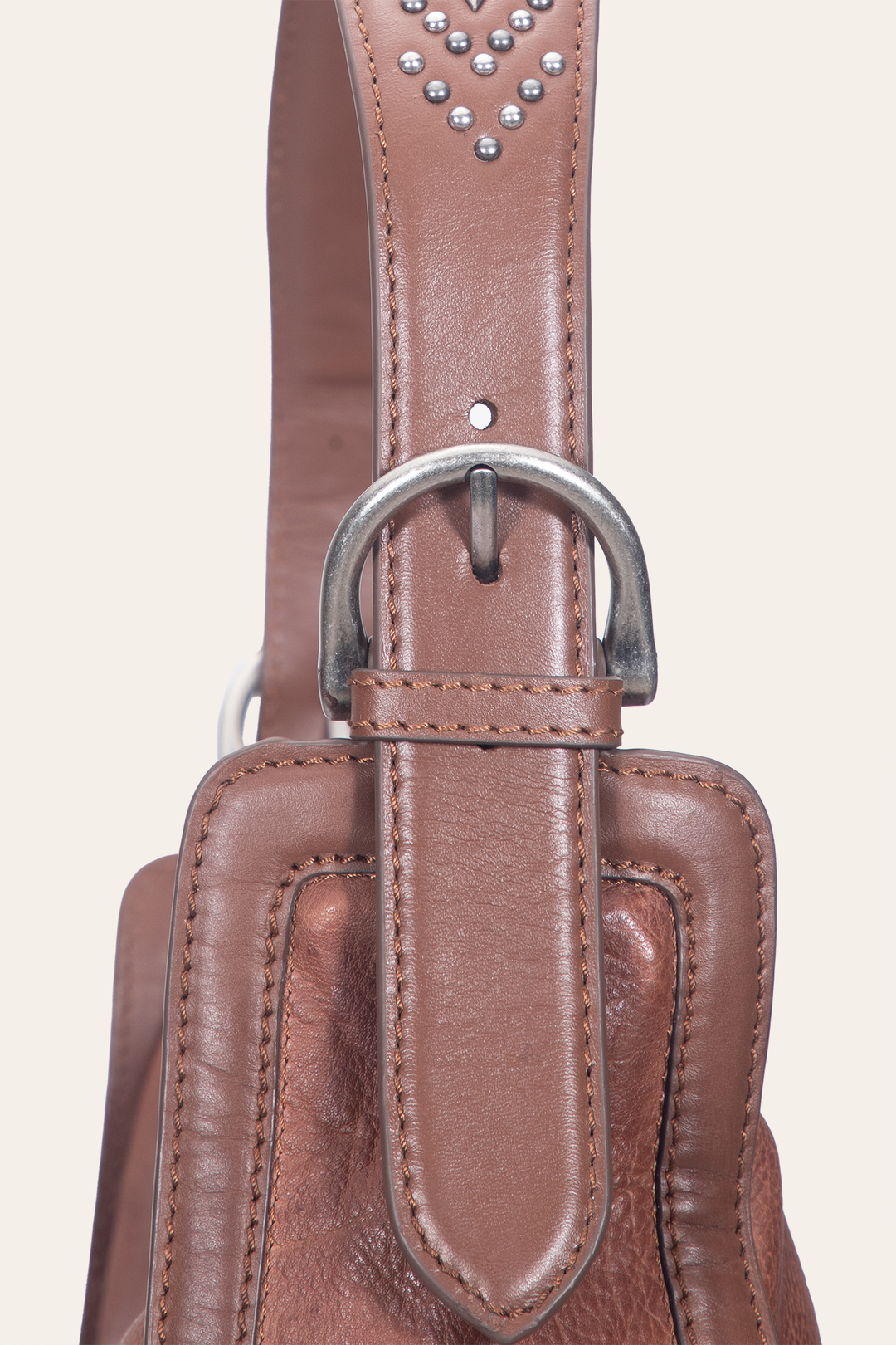 Frye Essential | Women's Cognac Carla Studded Hobo Handbag