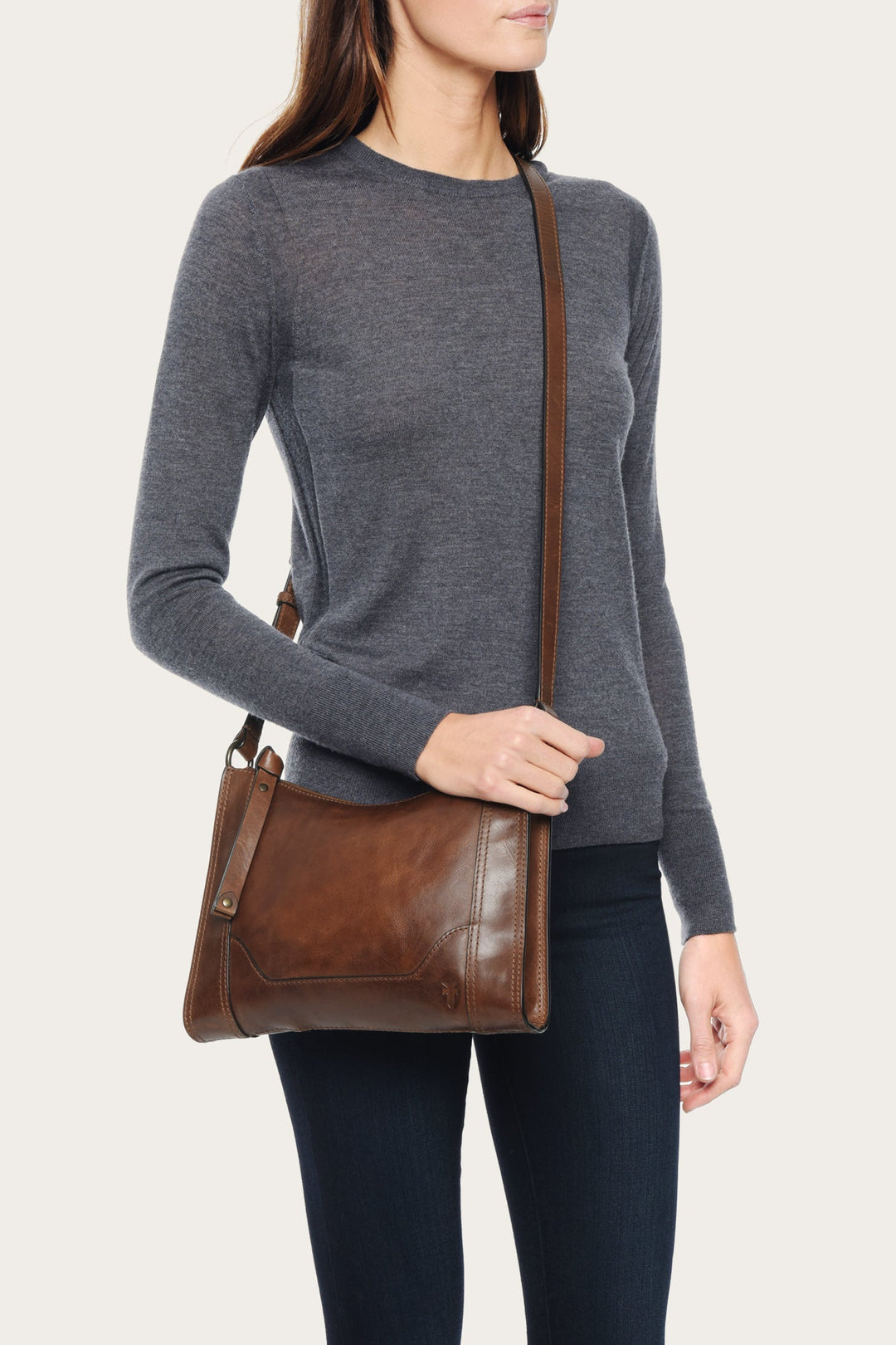 Frye Featured | Melissa Cognac Zip Crossbody