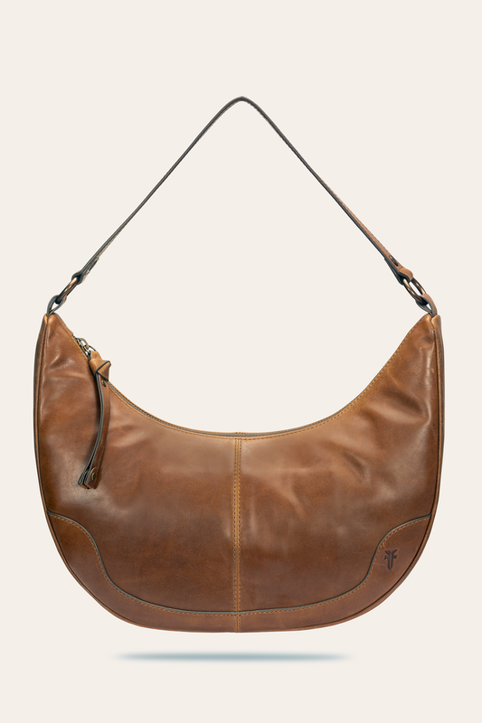Frye Featured | Melissa Cognac Crescent Hobo