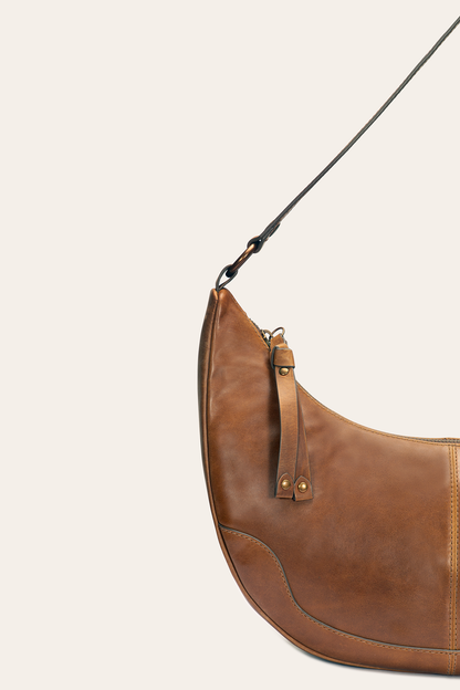 Frye Featured | Melissa Cognac Crescent Hobo