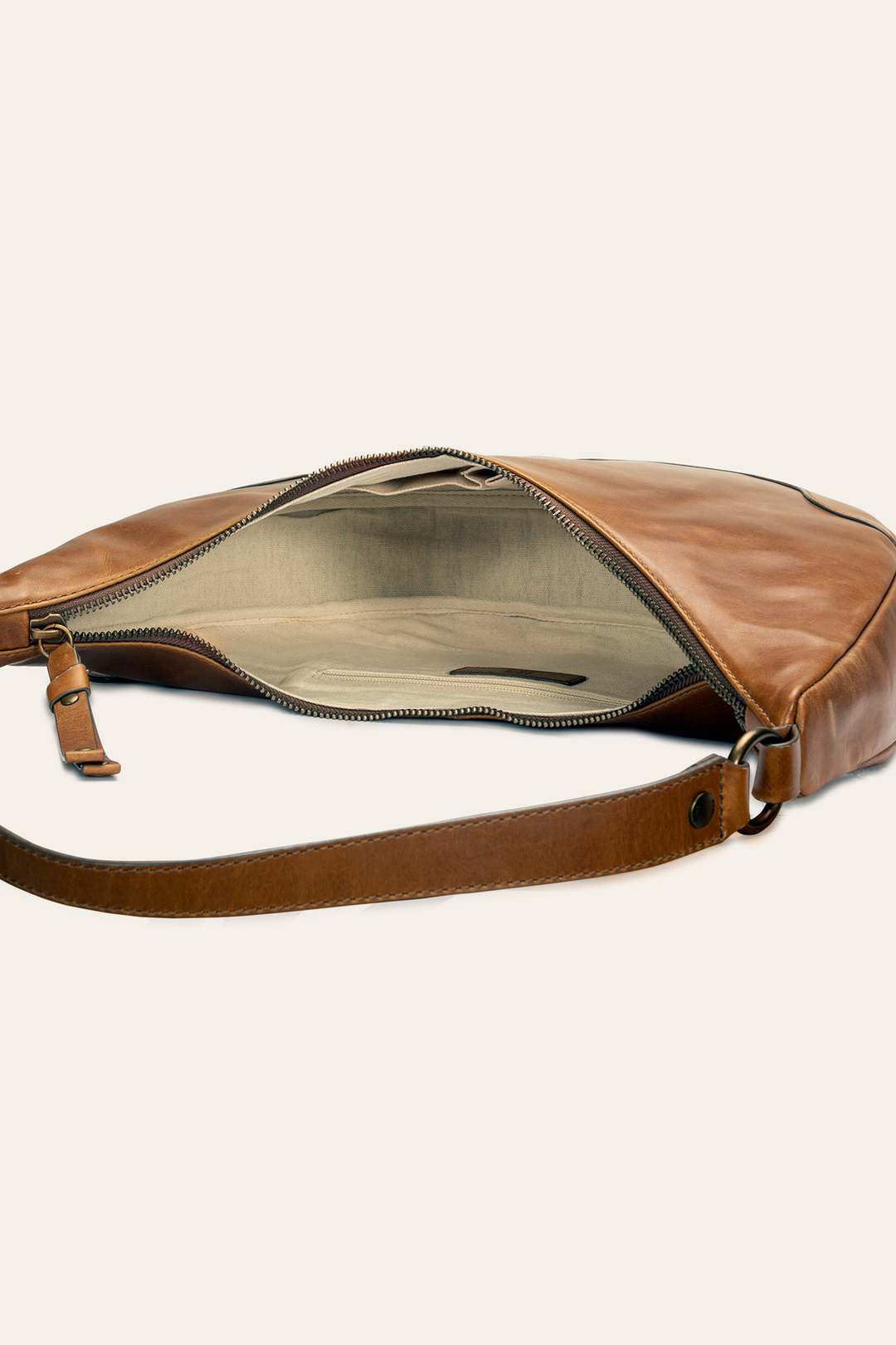 Frye Featured | Melissa Cognac Crescent Hobo