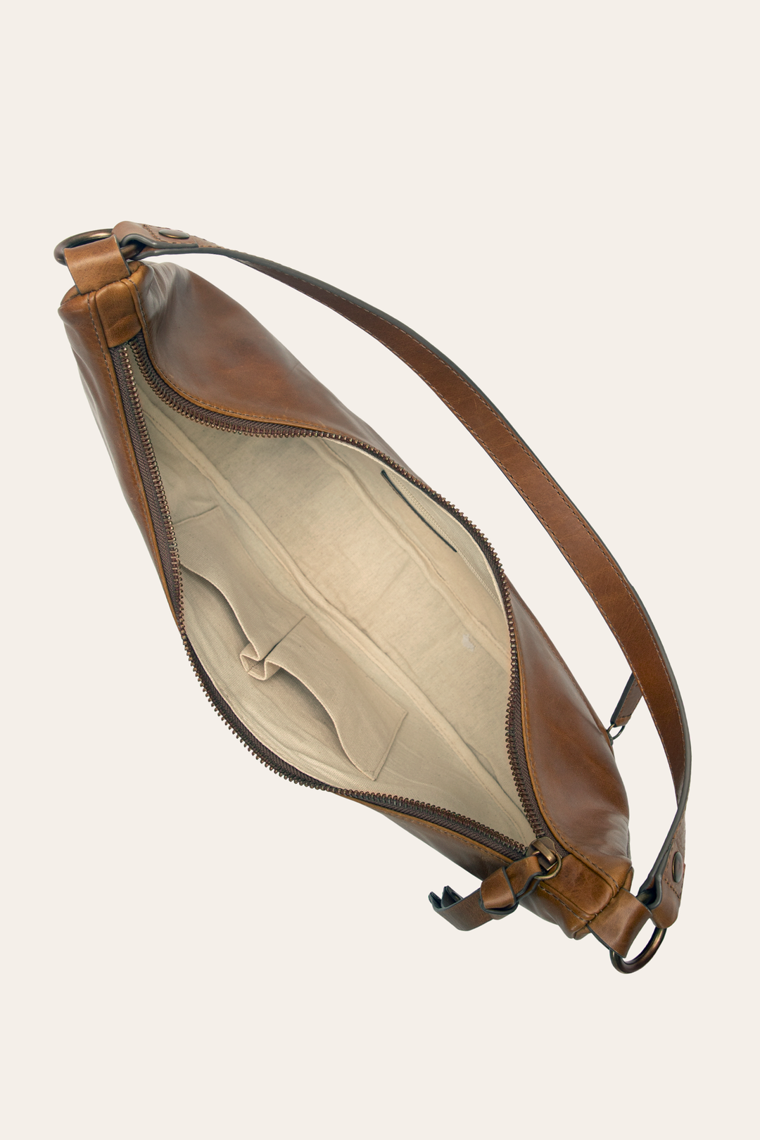 Frye Featured | Melissa Cognac Crescent Hobo