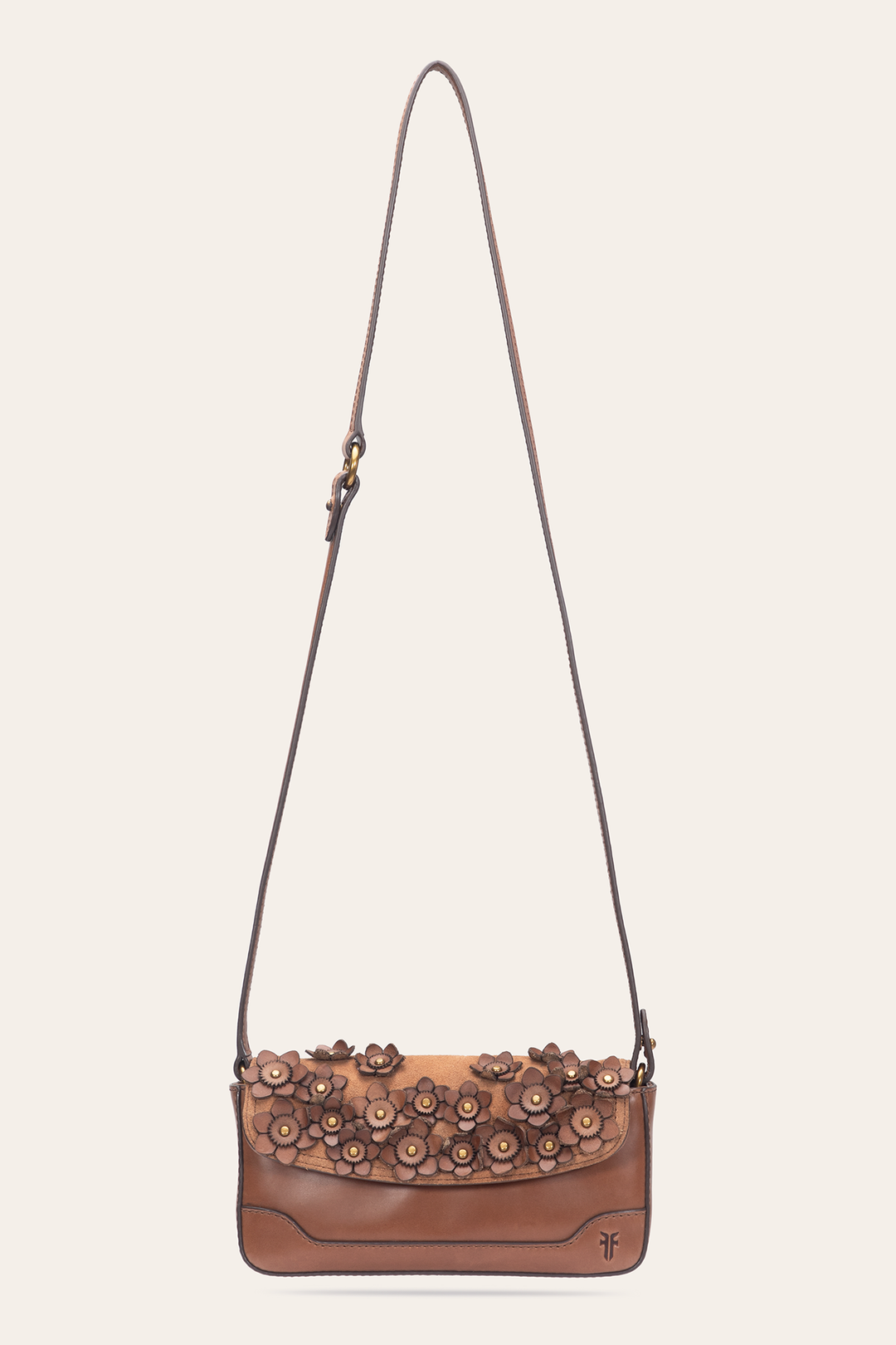 Frye Discount | Cognac Melissa Floral Convertible Mini Flap