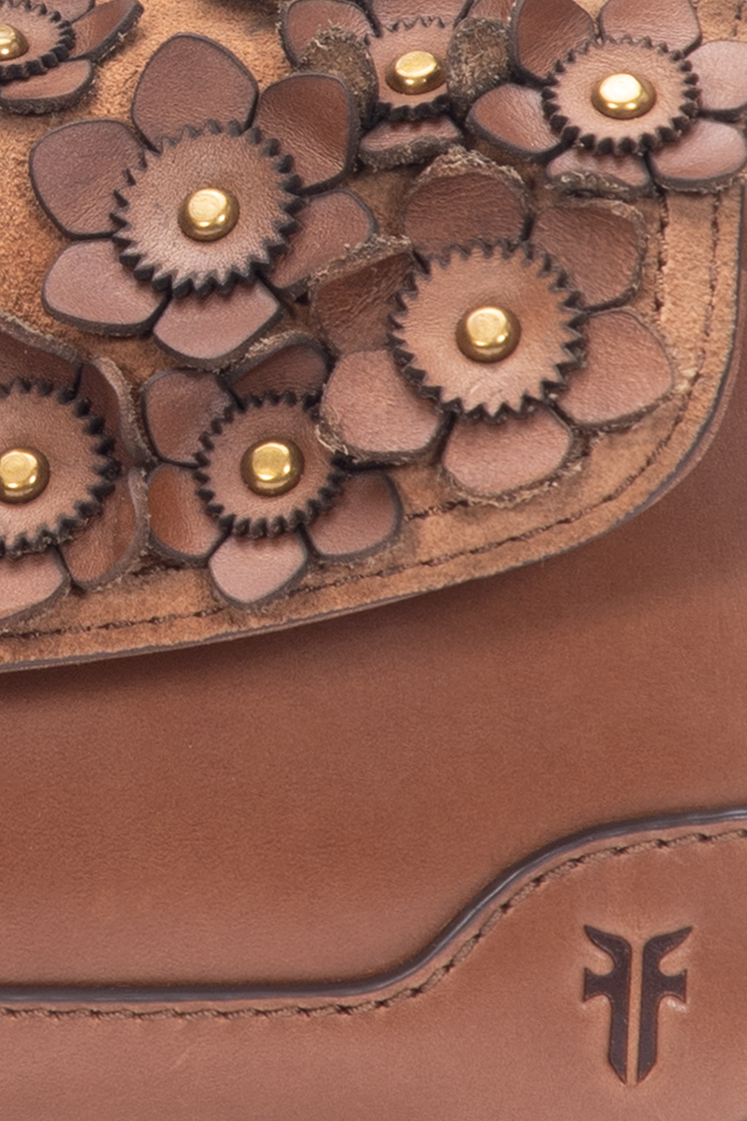 Frye Discount | Cognac Melissa Floral Convertible Mini Flap