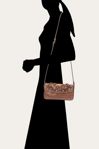 Frye Discount | Cognac Melissa Floral Convertible Mini Flap