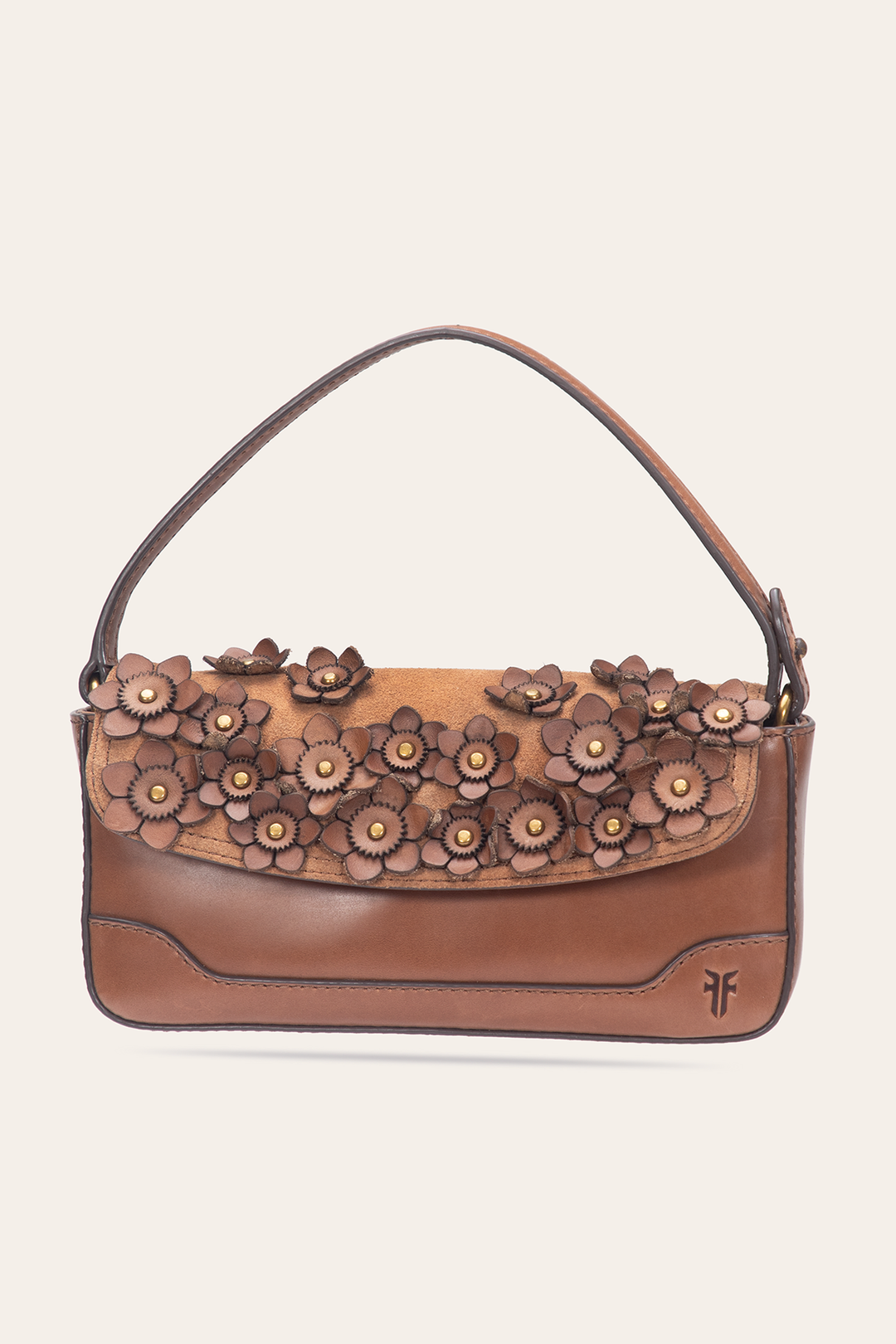 Frye Discount | Cognac Melissa Floral Convertible Mini Flap