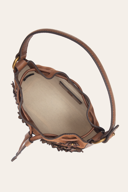 Frye Featured | Cognac Melissa Floral Convertible Bucket
