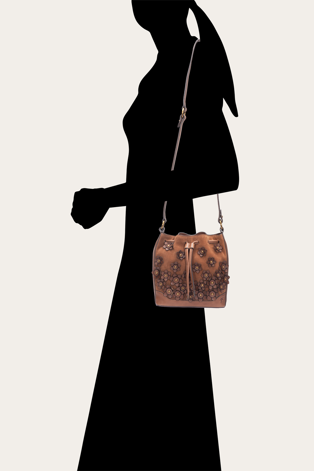 Frye Featured | Cognac Melissa Floral Convertible Bucket