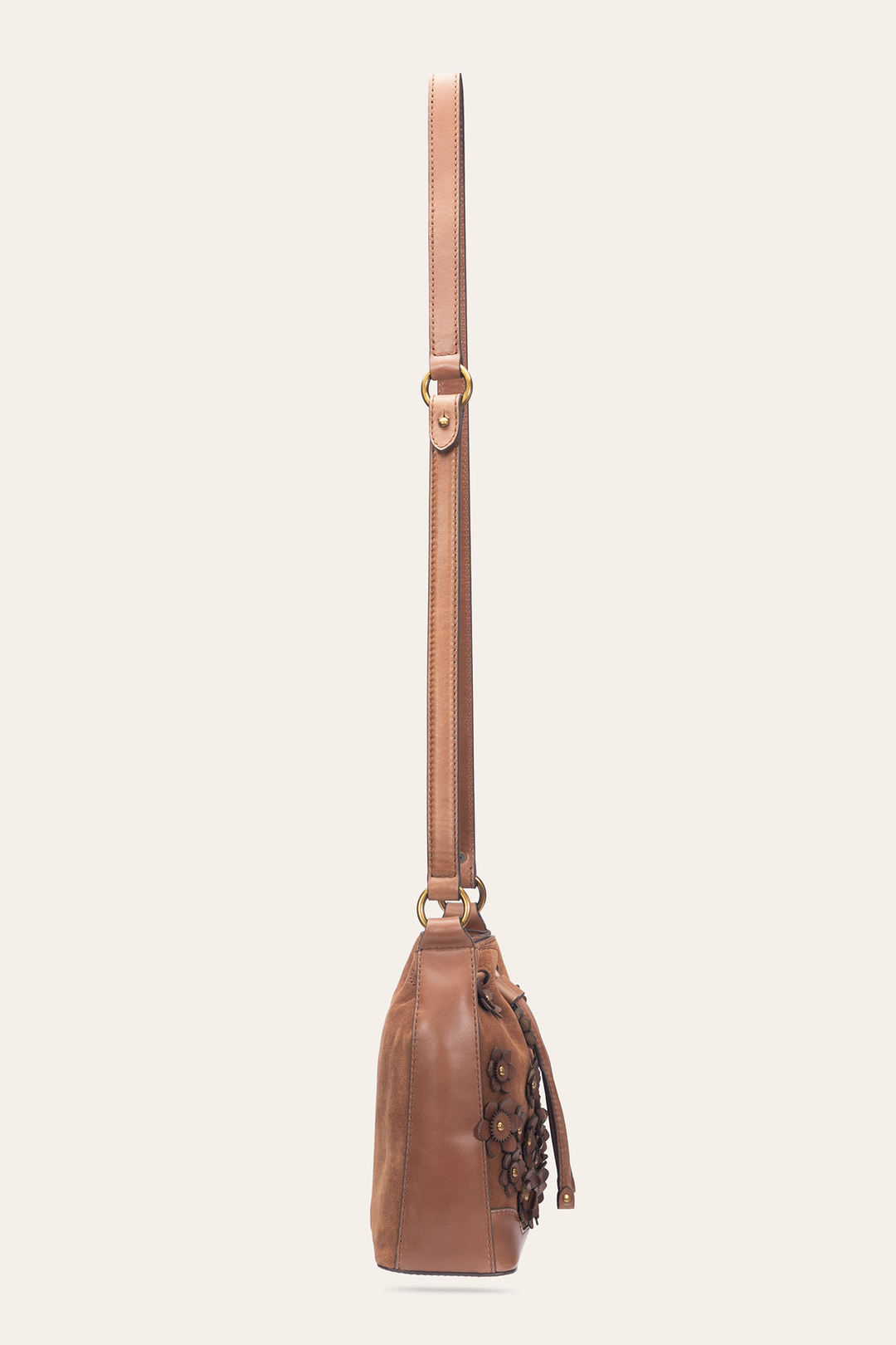 Frye Featured | Cognac Melissa Floral Convertible Bucket